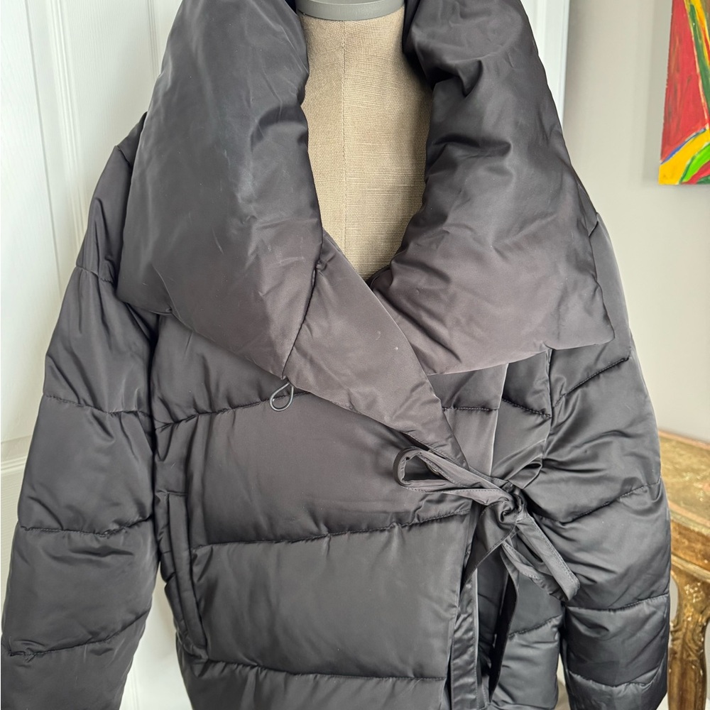 Avec Les Filles Black Puffer Wrap Jacket
